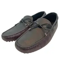 在飛比找Yahoo奇摩購物中心優惠-TOD’S 經典皮革撞色綁帶手工豆豆鞋(黑/紅咖)