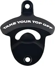 Luwanburg Black Bottle Opener Wall Mounted Beer Cap Opener, Stainless Soda Bottle Top Opener Post Mounted for Cooler Cart