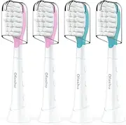 Ofashu Kids Toothbrush Heads Compatible with Electric Philips Sonicare Handle, Replacement Heads Compact for Child 3-7 Years Old, Pink&Green 4 Pack