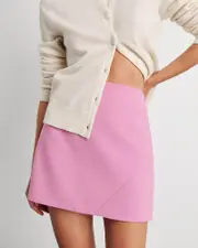 [Jag] Jag Women's Gia Asymmetric Mini Skirt In Terrarose Pink Size 10 10 Pink