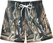 [RPLIFE] Boys Short Swim Trunks, Toddler Swimwear Boys 2T, Skeleton Thinker