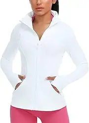 [VUTRU] Running Jackets for Women Full Zip Slim fit Lightweigt Track Jacket with Back Mesh Vent Pockets Thumb Holes