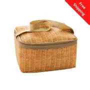 Waterproof Wicker Rattan Portable Picnic Camping Basket Container Outdoor Use