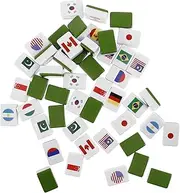 UPKOCH 48pcs National Flag Mahjong Set Game Blocks for Family Fun Versatile Traditional Elimination Modes Tiles for Parties Picnics