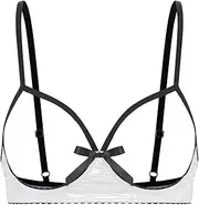 [GRRKDFQ] Women's Erotic Apparel Hollow Out Lingerie Bra Open Nipple Chest Bras