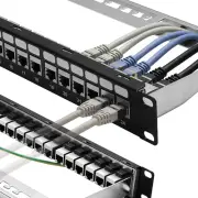 Rapink Patch Panel 24 Port Cat6A with Inline Keystone 10G Support, Coupler Patch