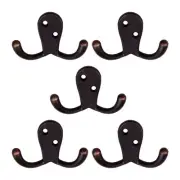 Pemberly Row Stainless Steel Double Hook in Oil Rubbed Bronze 5 Pack