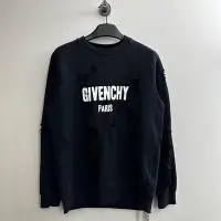 在飛比找Yahoo!奇摩拍賣優惠-Givenchy/紀梵希黑色大破洞衛衣/S碼/95新/