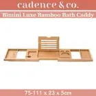 Cadence & Co Bimini Luxe Bamboo Spa Bath Caddy Book Phone Wine Glass Holder Tray