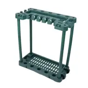 Garden Tool Organizer with Roller Storage Rack Easy to Assemble Large Long Tools