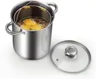 Deep Fryer Pot, Japanese Tempura Small Stainless Steel Deep Frying Pot, 304 Stai