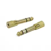 2 Pcs Audio Adapter Headphone Adaptor Female Plug Microphone Connector
