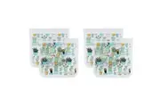 2x 2pc Full Circle Ziptuck Reusable 830ml 8cm Sandwich Bag Food Pouch Set Cactus