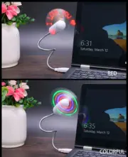LED USB COOLING Mini FAN Flash Light for COMPUTER Laptop PC Desk Flexible Travel