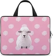 Laptop Case Sleeve Shockproof Computer Carrying Bag White Sheep on Background Laptop Bag Tote Lightweight Notebook Case Cover Traveling Briefcase Handle Bags for Travel Business 17inch
