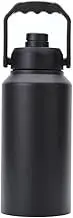 3L Insulated Water Bottle, Large 3 Litre Stainless Steel Water Bottle, Drink Bottle -Black- Double Wall Vacuum Insulated Bottles with Carry Handle - Keeps Drinks Hot or Cold for 12hrs - for Gym, Camp