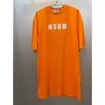 🇮🇹MSGM🇮🇹-經典LOGO印花OVER SIZE連身洋裝/橘底白字