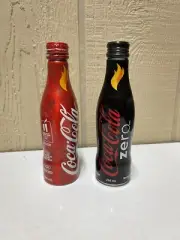 Vancouver 2010 Olympics - Two coke bottles aluminum Torch Relay- Coke Zero