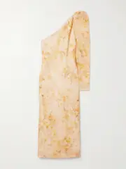 [Zimmermann] Zimmermann - Crush One-sleeve Floral-print Linen And Silk-blend Midi Dress - Yellow - 2 2 Yellow