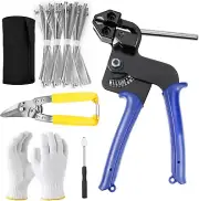 Metal Zip Ties Tool Stainless Steel Cable Tie Gun with 200PCS Self-Locking