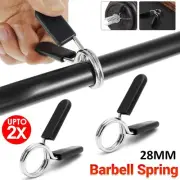 28mm Barbell Bar Clamp Spring Collar Clips Gym Weight Dumbbell Lock Lift Clamps