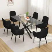 Contemporary Glass Dining Set – Black