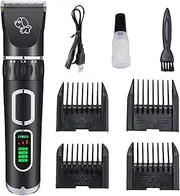 Dog's Upgrade 3-Speed Clippers with LED Display Rechargeable Low Noise Pet Shaver Grooming Trimmers for Cats & Dogs Black