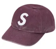 Supreme Pigment Canvas S Logo 6-Panel Hat Cap Plum SS23 100% Authentic DSIP