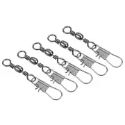 Fishing Barrel Swivel with Interlock Snap, 50Pcs 101lb Carbon Steel, Black