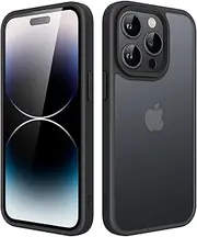 JETech Matte Case for iPhone 14 Pro 6.1-Inch, Shockproof Military Grade Drop Protection, Frosted Translucent Back Phone Cover, Anti-Fingerprint (Black)