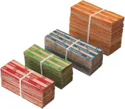 Coin Wrappers Assorted 500 Flat Stripped Coin Roll Wrappers for All Coins NEW