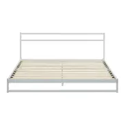 Michelle Metal Bed Frame - White, Double - White