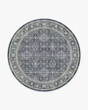 245' Round | Machine Washable Runner Rug | Kid & Pet Friendly | Indoor Rug | Alessia Dusk Blue Rug | Ruggable
