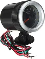 GPVPGHGRJ Rev Tacho Gauge Car Tachometer Carbon Fiber Face Yellow LED 2 Inch 52mm 0-8000 RPM Speedometer