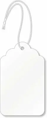 #9 Merchandise Tag (3.25" x 2/3-1/4" x 2"), String Attached - Box of 1,000 Tags