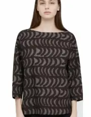 Uniqlo Marimekko Black Cotton Geo Pattern Top Size XS NWT 49.90