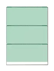 High-Security Check Paper, Green w Bkgrnd Ptrn, 8.5"x 11", Prfd w 3 Cks-100 Shts