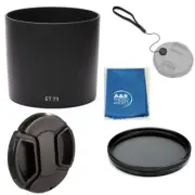 Lens Hood Shade For Canon EF 100mm F/2.8L IS USM Macro Lens ET-73 + Filter Cap +