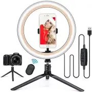 10.2" Ring Light with Stand & Phone Holder and Remote Control, Dimmable LED Ring