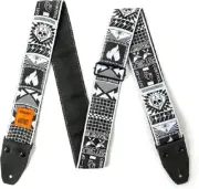 NEW Dunlop I Love Dust Out Of Control Guitar Strap, BLACK/WHITE - #ILD10