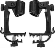 ERINGOGO 2pcs Adjustable Drum Microphone Clips Shockproof Rim Mount Holders for Percussion Instruments Compatible with Drum for Recording and Live Sound