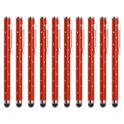 10pcs Glitter Stylus Pens for Touch Screens Metal Capacitive Pen, Red
