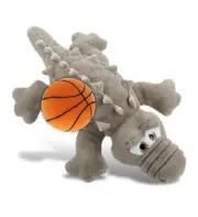 DolliBu Large Grey Alligator Stuffed Animal with Basketball Plush - 17 Inches