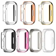 For iPhone Watch 9 Watch Protective Cover Electroplated PC Skeleton Case