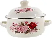 Alipis Cook Pot Lid Double Handles Stewing Pot for Soup Ramen Easy to Clean Stylish Kitchen Supply