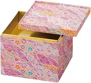 J-Kitchens Excursion Lunch Box, Made in Japan, 3-Tier, 6.5 Inches, V-Cut, Paper, New Happiness Knot, 7.9 x 7.9 x 6.6 inches (20.0 x 20.0 x 16.8 cm)