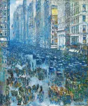 Fifth Avenue Painting by Frederick Childe Hassam Reproduction