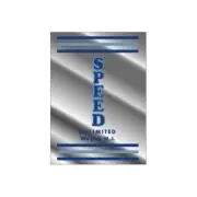 Thruster - Speed unlimited Head Tube - BLUE on CHROME decal - old school bmx