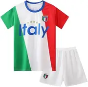 [Uorrhaw] Italy Sports Football Boy Kid Youth Jersey Kit Shirt Shorts Set
