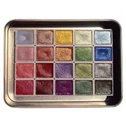 20 Colors Watercolor Painting Set, Metallic Watercolor Paint Set, Glitter Watercolour Solid Paint B As Shown A